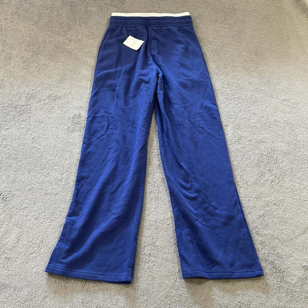 Forever 21 Dark Navy Double Waistband Wide Leg Sweatpants Women's Small NWT
